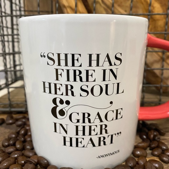 Motivational White and Red Ceramic Coffee Mug - Anonymous Quote - Picture 2 of 5